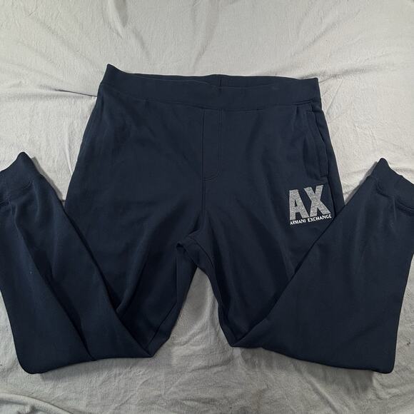 A|X Armani Exchange Men's XXL DrawString Midnight Blue Jogger Sweatpants - Picture 1 of 10